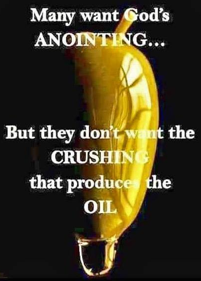 Gods Annointing comes from crushed oil